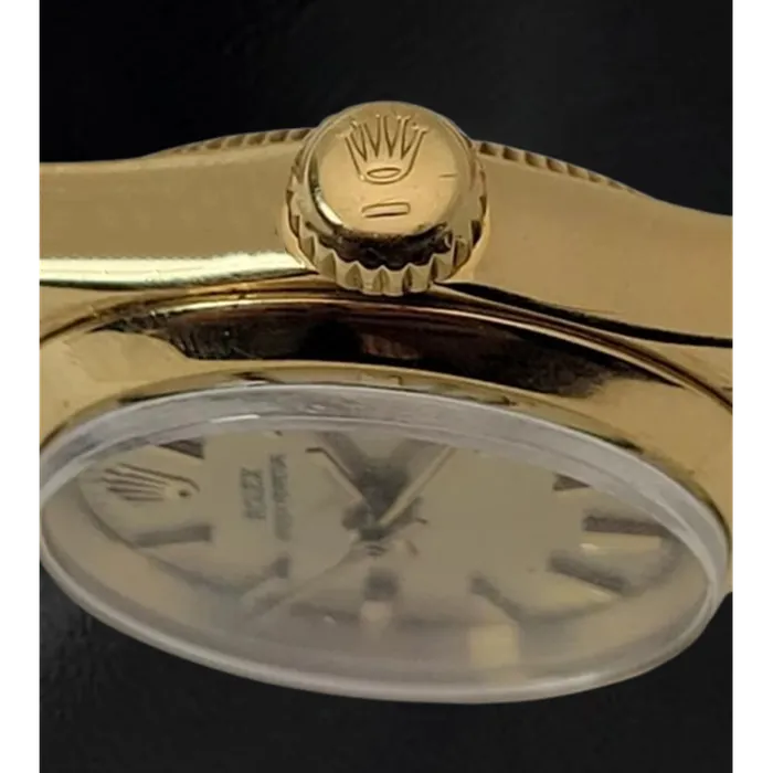 Bracelets HarryChadEntcom Rolex Oyster Perpetual 24 mm Champagne Stick Dial Watch Yellow Gold Oyster Bracelet