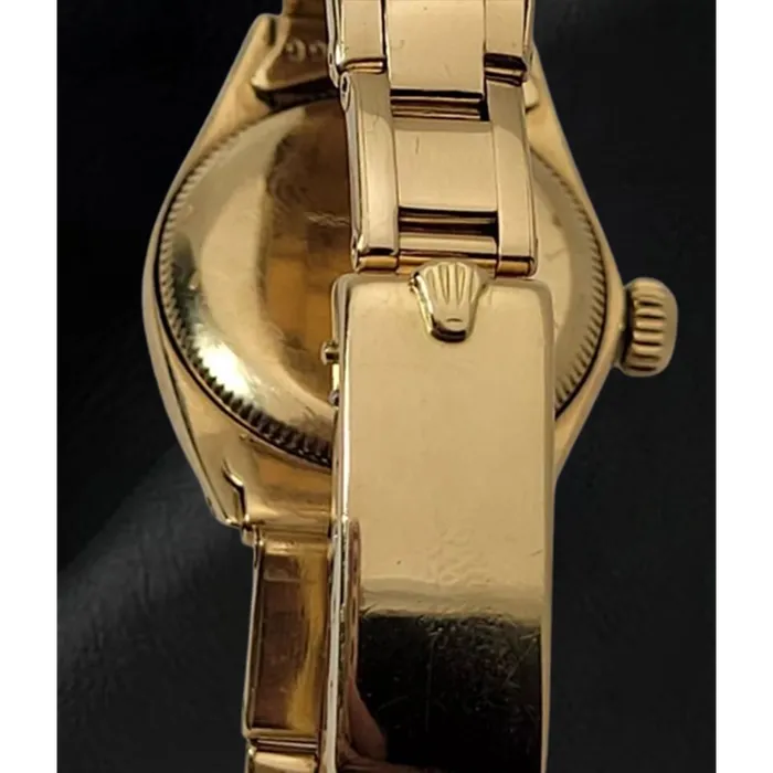 Bracelets HarryChadEntcom Rolex Oyster Perpetual 24 mm Champagne Stick Dial Watch Yellow Gold Oyster Bracelet