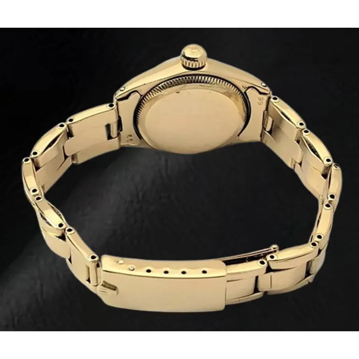 Bracelets HarryChadEntcom Rolex Oyster Perpetual 24 mm Champagne Stick Dial Watch Yellow Gold Oyster Bracelet