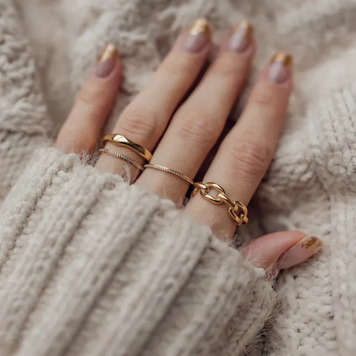 Cable Chain Ring Gold Hey Happiness Rings Cable Chain Ring Gold Hey Happiness Rings