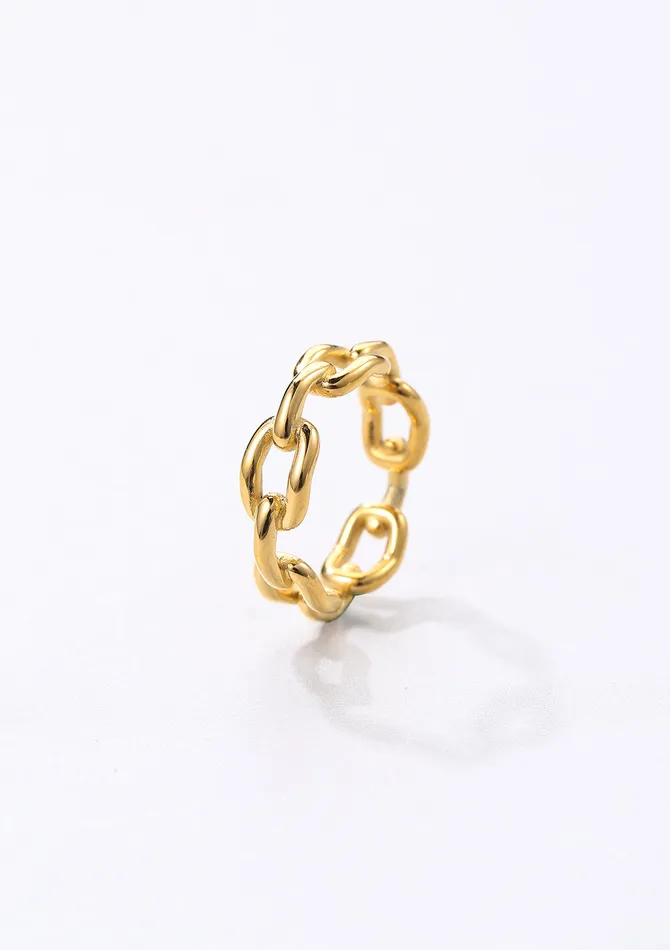 Cable Chain Ring Gold Hey Happiness Rings Cable Chain Ring Gold Hey Happiness Rings