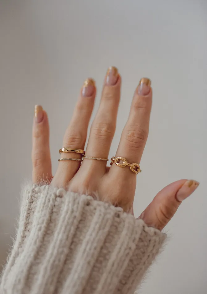Cable Chain Ring Gold Hey Happiness Rings Cable Chain Ring Gold Hey Happiness Rings