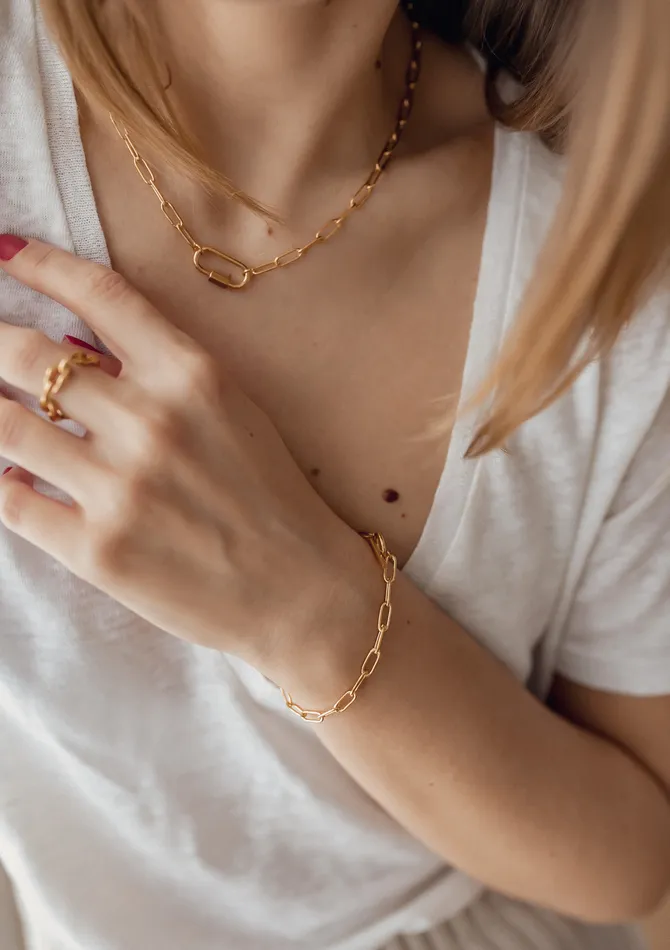 Cable Chain Ring Gold Hey Happiness Rings Cable Chain Ring Gold Hey Happiness Rings