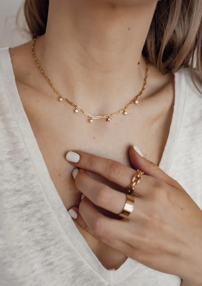 Cable Chain Ring Gold Hey Happiness Rings Cable Chain Ring Gold Hey Happiness Rings