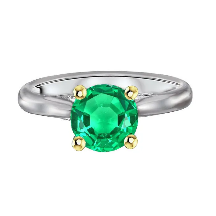 Casual Green Emerald Solitaire Ring Cathedral Set HarryChadEntcom Rings Casual Green Emerald Solitaire Ring Cathedral Set HarryChadEntcom Rings