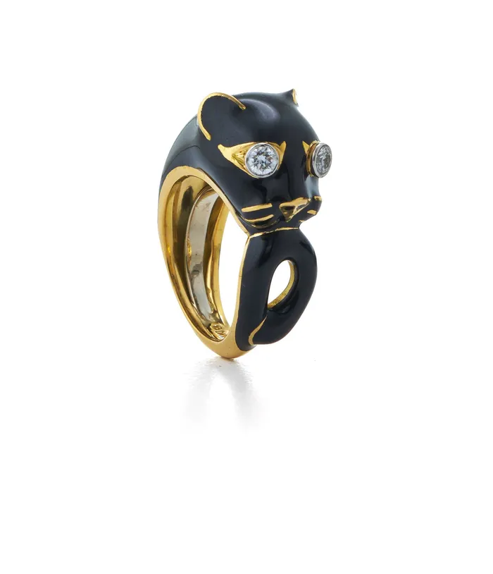 Cat Ring Diamond David Webb Workshop Rings