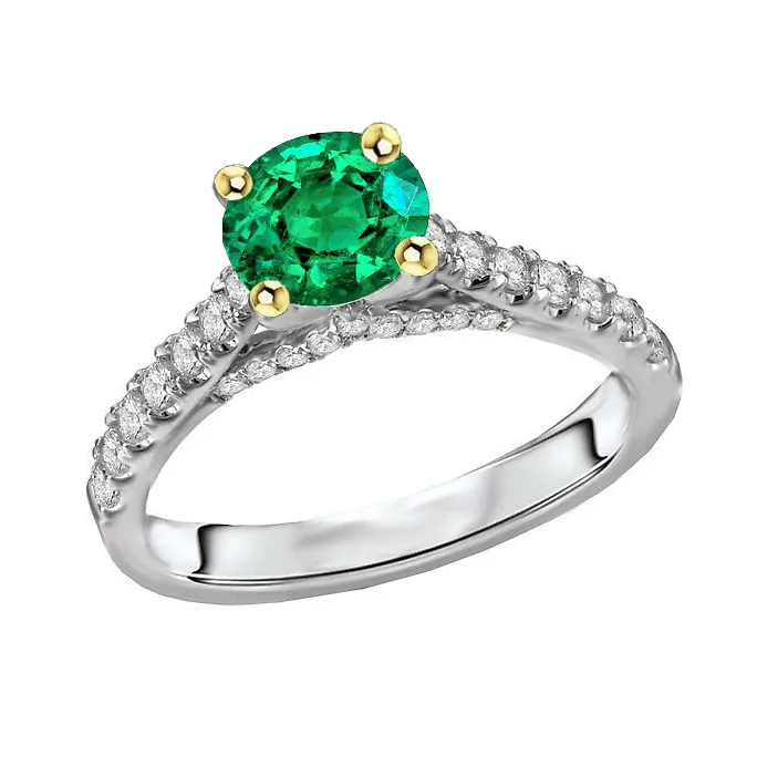 Cathedral Setting Green Emerald Ring With Diamonds HarryChadEntcom Rings Cathedral Setting Green Emerald Ring With Diamonds HarryChadEntcom Rings