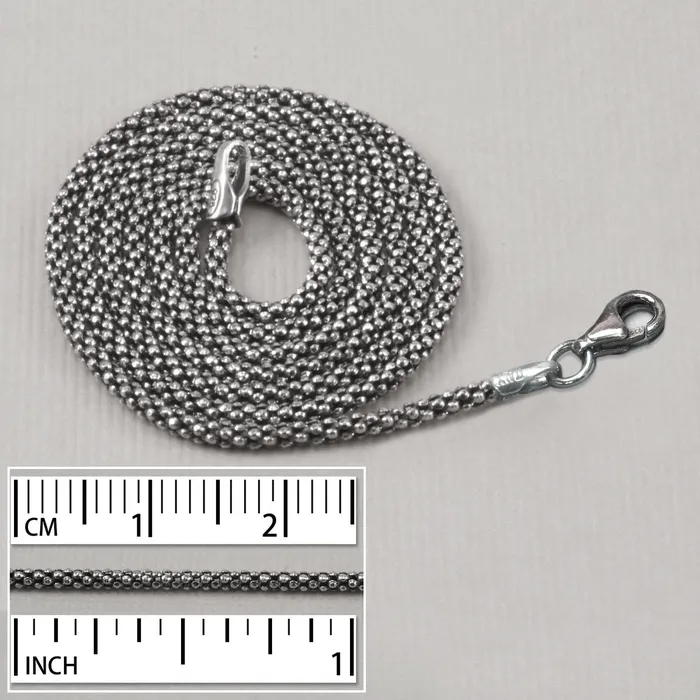 CH Rings Sterling Silver Popcorn Chain Oxidized 18