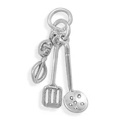 Charm Necklaces MMA MMA Oxidized Utensil Charm