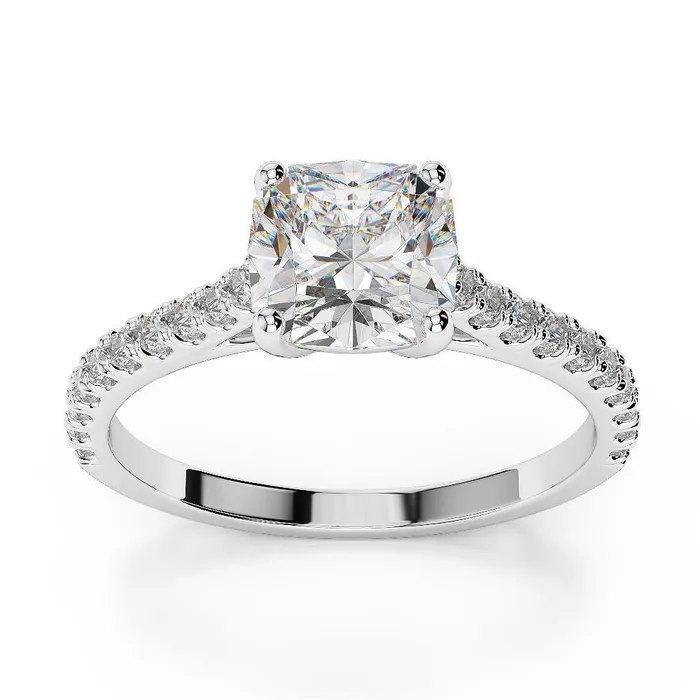 Cushion Round 290 Carats Natural Earth Mined Diamond Ring New 14K White Gold GB Rings Cushion Round 290 Carats Natural Earth Mined Diamond Ring New 14K White Gold GB Rings