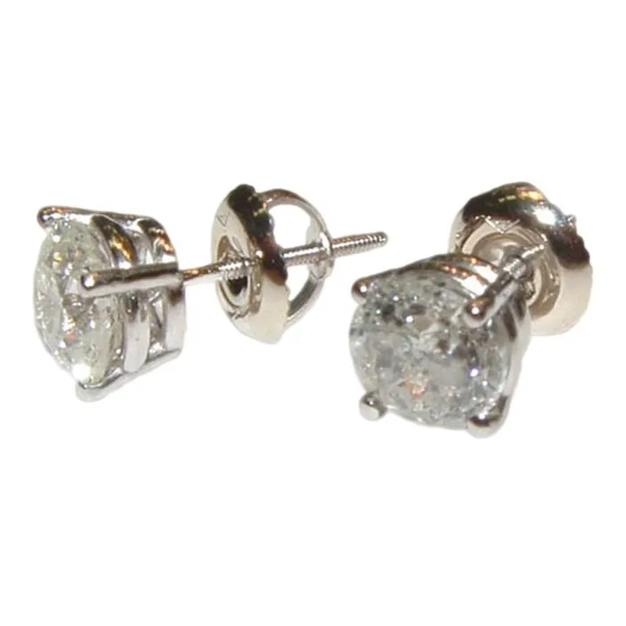 Earrings GB 301 Carat Round Brilliant Natural Earth Mined Diamond Women Stud Earrings Earrings GB 301 Carat Round Brilliant Natural Earth Mined Diamond Women Stud Earrings