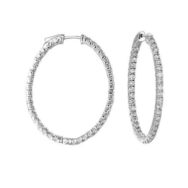 Earrings GB 4 Carats Brilliant Cut Natural Earth Mined Diamonds Women Hoop Earrings White Gold 14K Earrings GB 4 Carats Brilliant Cut Natural Earth Mined Diamonds Women Hoop Earrings White Gold 14K