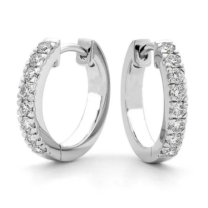 Earrings GB Prong Set Sparkling 4 Ct Natural Earth Mined Diamonds Hoop Earrings Gold White 14K Earrings GB Prong Set Sparkling 4 Ct Natural Earth Mined Diamonds Hoop Earrings Gold White 14K