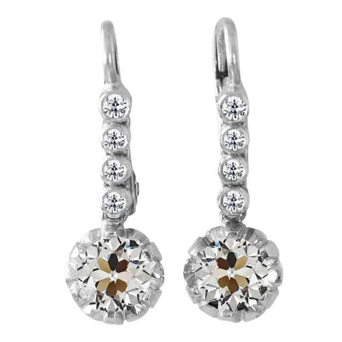 Earrings HarryChadEntcom Old Miner Drop Natural Diamond Earrings 4 Ct White Gold Earrings HarryChadEntcom Old Miner Drop Natural Diamond Earrings 4 Ct White Gold