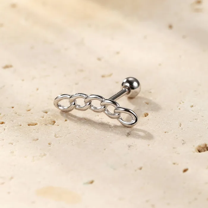 Earrings Hey Happiness Chunky Chain Stud Earring Piercing Sterling Silver Earrings Hey Happiness Chunky Chain Stud Earring Piercing Sterling Silver