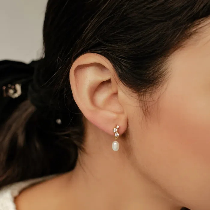 Earrings Hey Happiness Hanging Pearl Drop Stud Earrings Sterling Silver Earrings Hey Happiness Hanging Pearl Drop Stud Earrings Sterling Silver