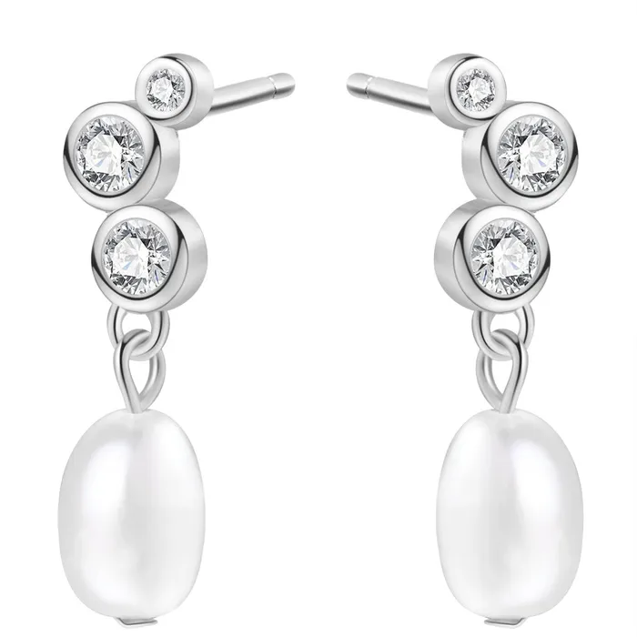 Earrings Hey Happiness Hanging Pearl Drop Stud Earrings Sterling Silver Earrings Hey Happiness Hanging Pearl Drop Stud Earrings Sterling Silver