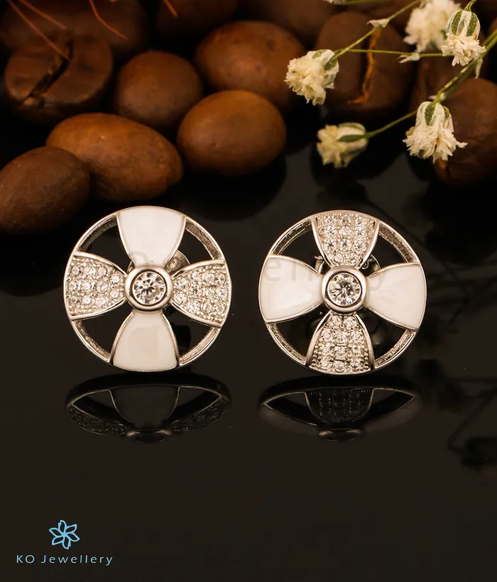 Earrings Imported The Embellished Silver Earrings White