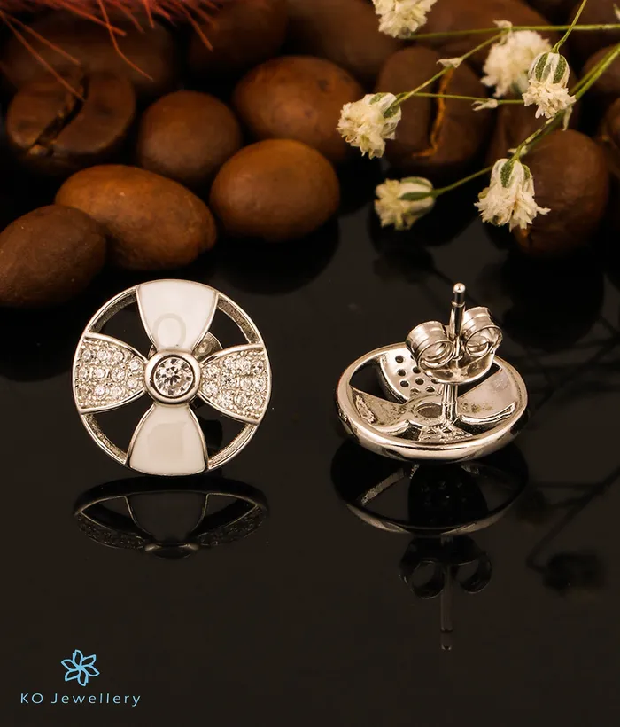 Earrings Imported The Embellished Silver Earrings White
