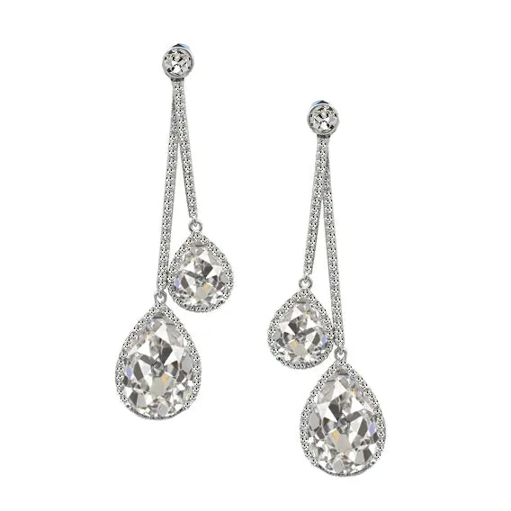Earrings Old European Dangle Earrings 5 Ct Double Pear Mined Diamond HarryChadEntcom Earrings Old European Dangle Earrings 5 Ct Double Pear Mined Diamond HarryChadEntcom