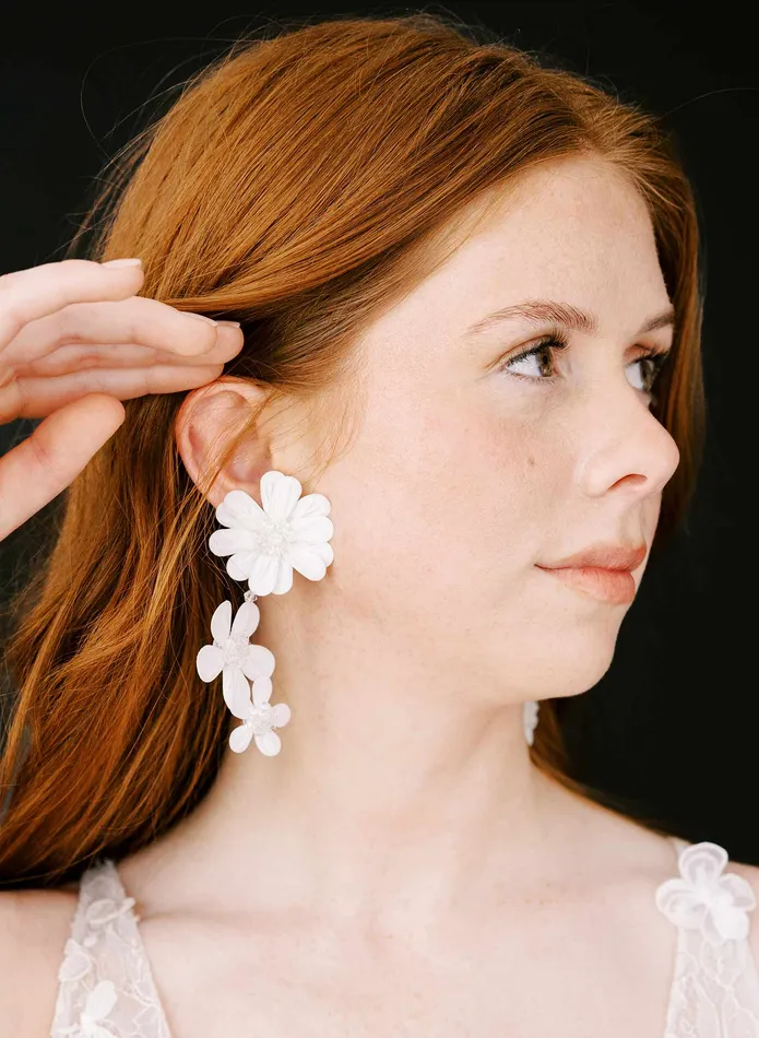 Embroidered primrose blossom earrings Style 2424 twigs honey Earrings