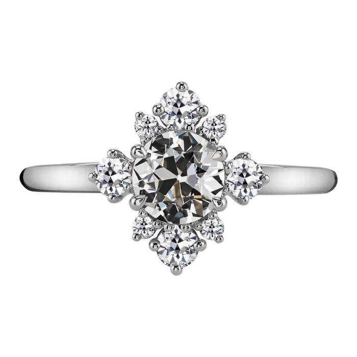 Flower Style Old Miner Natural Diamond Engagement Ring 350 Carats White Gold HarryChadEntcom Rings Flower Style Old Miner Natural Diamond Engagement Ring 350 Carats White Gold HarryChadEntcom Rings