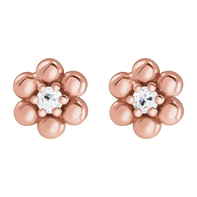 Flower Style Stud Earrings 2 Carats Old Miner Natural Earth Mined Diamonds Rose Gold HarryChadEntcom Earrings Flower Style Stud Earrings 2 Carats Old Miner Natural Earth Mined Diamonds Rose Gold HarryChadEntcom Earrings