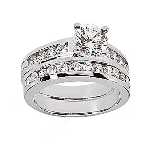 GB 3 Carats Round Natural Earth Mined Diamond Engagement Ring Set Rings GB 3 Carats Round Natural Earth Mined Diamond Engagement Ring Set Rings