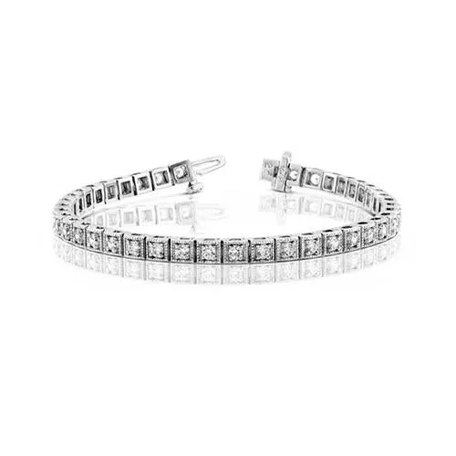 GB Bracelets 350 Carats Genuine Natural Earth Mined Diamond Tennis Bracelet Gold White 14K
