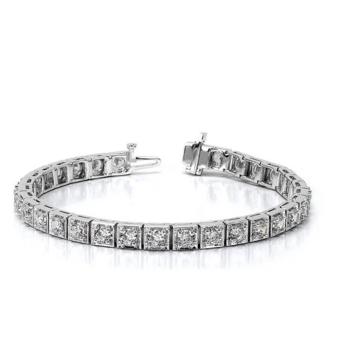 GB Bracelets 480 Carats Round Cut Real Natural Earth Mined Diamonds Tennis Bracelet White Gold 14K New GB Bracelets 480 Carats Round Cut Real Natural Earth Mined Diamonds Tennis Bracelet White Gold 14K New
