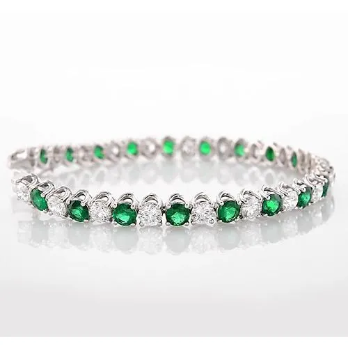 GB Bracelets Green Emerald Natural Earth Mined Diamond Tennis Bracelet 3325 Carats Women Jewelry GB Bracelets Green Emerald Natural Earth Mined Diamond Tennis Bracelet 3325 Carats Women Jewelry
