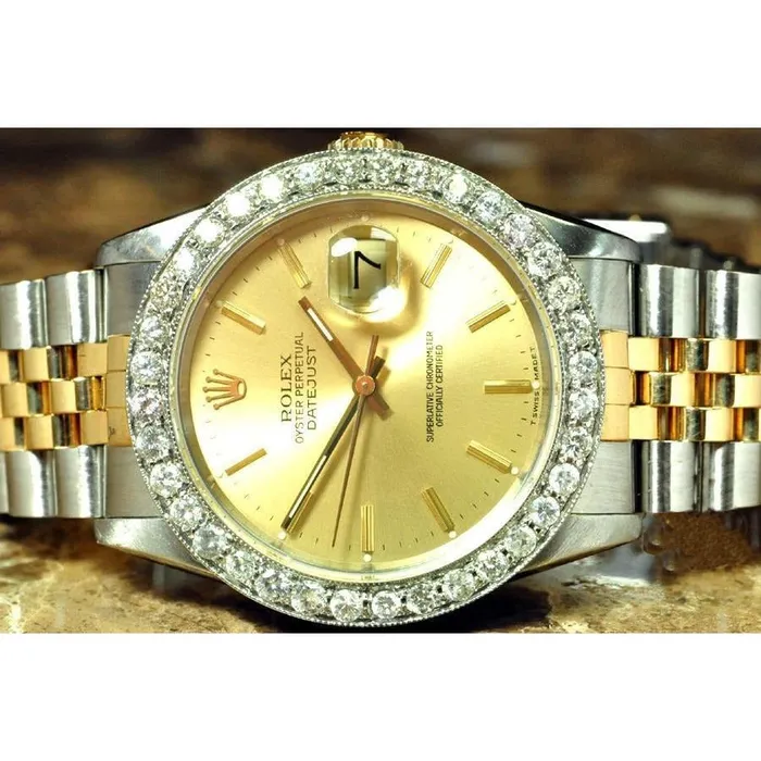 GB Bracelets Rolex Datejust Gents Watch Diamond Bezel Gold And Ss Bracelet QUICK SET GB Bracelets Rolex Datejust Gents Watch Diamond Bezel Gold And Ss Bracelet QUICK SET