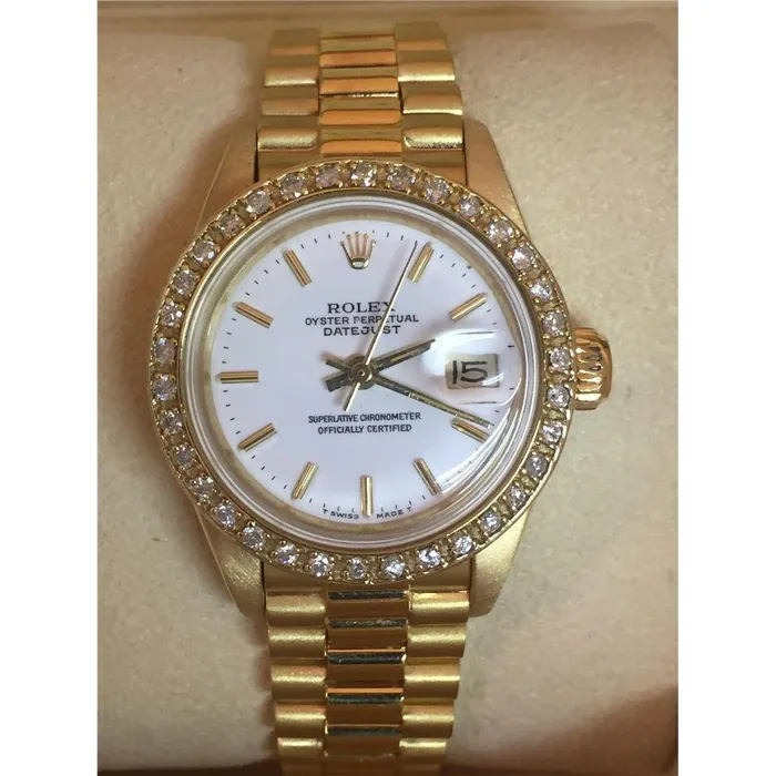 GB Bracelets Rolex Datejust Watch Yellow Gold Bracelet Stick Dial Diamond Bezel GB Bracelets Rolex Datejust Watch Yellow Gold Bracelet Stick Dial Diamond Bezel