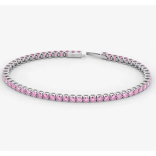 GB Bracelets Tennis Bracelet Pink Sapphire 590 Carats White Gold Women Jewelry GB Bracelets Tennis Bracelet Pink Sapphire 590 Carats White Gold Women Jewelry