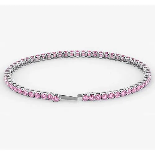 GB Bracelets Tennis Bracelet Pink Sapphire 590 Carats White Gold Women Jewelry GB Bracelets Tennis Bracelet Pink Sapphire 590 Carats White Gold Women Jewelry