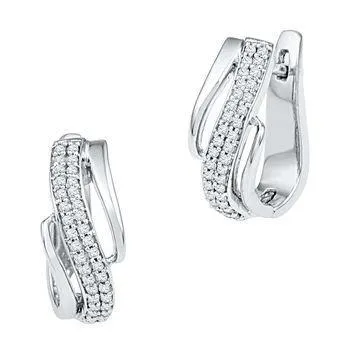GB Earrings 2 Ct Brilliant Cut Natural Earth Mined Diamond Hoop Earrings