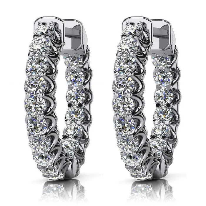 GB Earrings 680 Carats G Vvs1 Natural Earth Mined Diamonds Women Hoop Earrings Gold White 14K GB Earrings 680 Carats G Vvs1 Natural Earth Mined Diamonds Women Hoop Earrings Gold White 14K