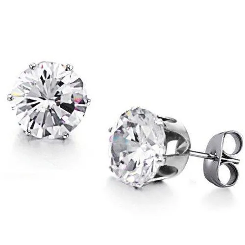 GB Earrings Natural Earth Mined Diamonds Studs Earrings 3 Carats 14K White Gold New GB Earrings Natural Earth Mined Diamonds Studs Earrings 3 Carats 14K White Gold New