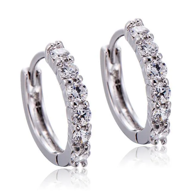GB Earrings Sparkling Round Cut 3 Ct Natural Earth Mined Diamonds Ladies Hoop Earrings White Gold 14K GB Earrings Sparkling Round Cut 3 Ct Natural Earth Mined Diamonds Ladies Hoop Earrings White Gold 14K