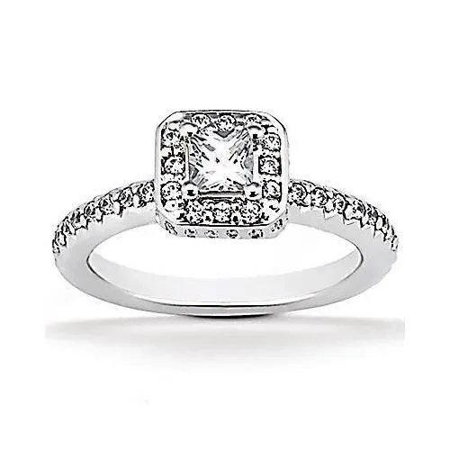 GB Natural Earth Mined Diamond White Gold Engagement Halo Ring 250 Ct Rings GB Natural Earth Mined Diamond White Gold Engagement Halo Ring 250 Ct Rings