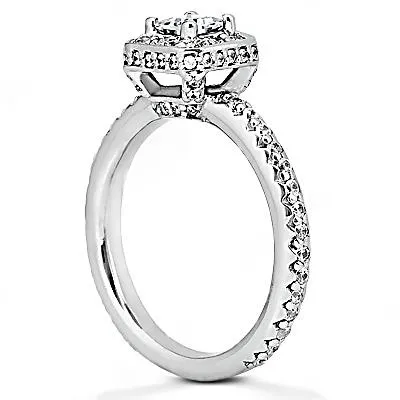 GB Natural Earth Mined Diamond White Gold Engagement Halo Ring 250 Ct Rings