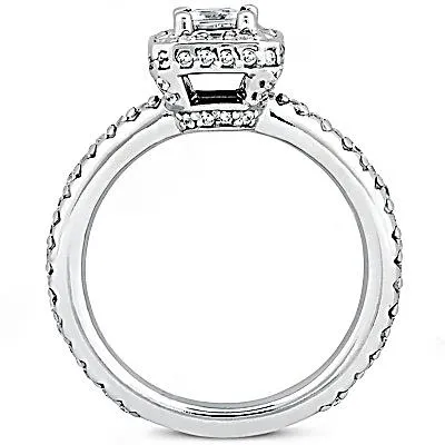 GB Natural Earth Mined Diamond White Gold Engagement Halo Ring 250 Ct Rings