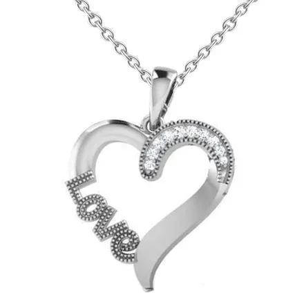 GB Necklaces 1 Carat Round Cut Natural Earth Mined Diamond Love Pendant Necklace 14K White Gold GB Necklaces 1 Carat Round Cut Natural Earth Mined Diamond Love Pendant Necklace 14K White Gold