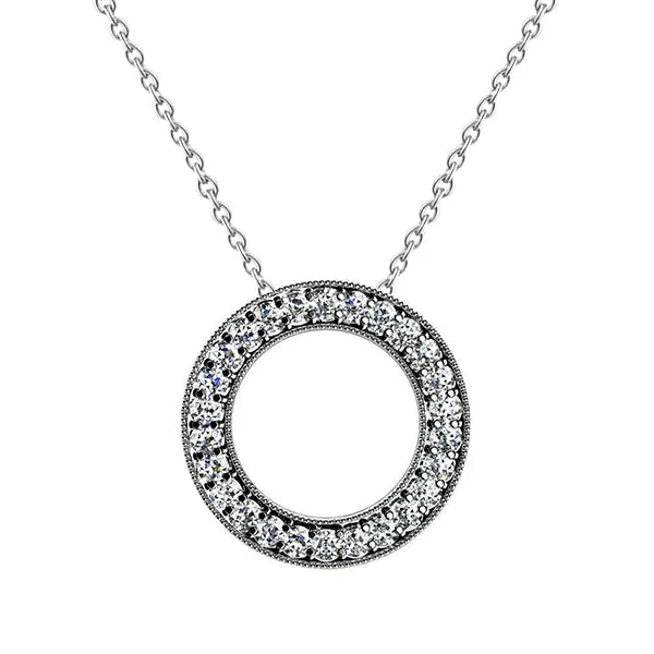 GB Necklaces 650 Ct Round Cut Natural Earth Mined Diamonds Milgrain Circle Pendant Necklace White Gold GB Necklaces 650 Ct Round Cut Natural Earth Mined Diamonds Milgrain Circle Pendant Necklace White Gold