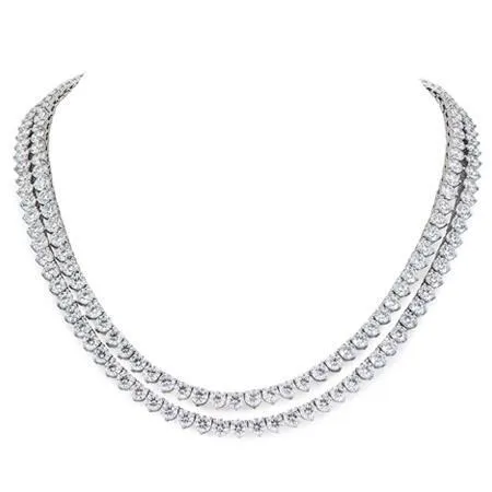 GB Necklaces Double Row Natural Earth Mined Diamond Statement Necklace GB Necklaces Double Row Natural Earth Mined Diamond Statement Necklace
