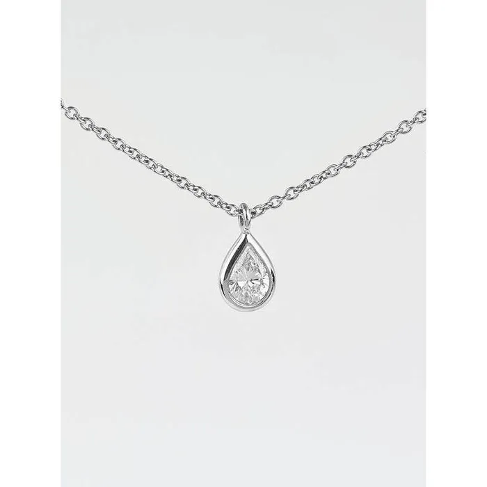 GB Necklaces Pear Cut Solitaire Sparkling Natural Earth Mined Diamond Pendant 125 Carats Necklace GB Necklaces Pear Cut Solitaire Sparkling Natural Earth Mined Diamond Pendant 125 Carats Necklace