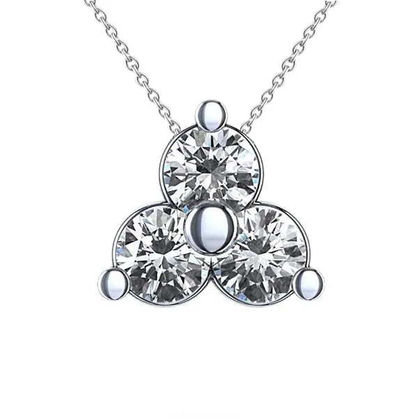 GB Necklaces Three Stone Round Cut Natural Earth Mined Diamond Pendant Necklace 30 Ct White Gold 14K GB Necklaces Three Stone Round Cut Natural Earth Mined Diamond Pendant Necklace 30 Ct White Gold 14K