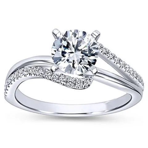 GB Rings 170 Carats Sparkling Natural Earth Mined Diamond Ring With Accents 14K White Gold New GB Rings 170 Carats Sparkling Natural Earth Mined Diamond Ring With Accents 14K White Gold New