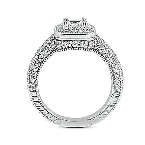 GB Rings 175 Carats Real Natural Earth Mined Diamond Engagement Ring Pave Setting Milgrain Jewelry New GB Rings 175 Carats Real Natural Earth Mined Diamond Engagement Ring Pave Setting Milgrain Jewelry New
