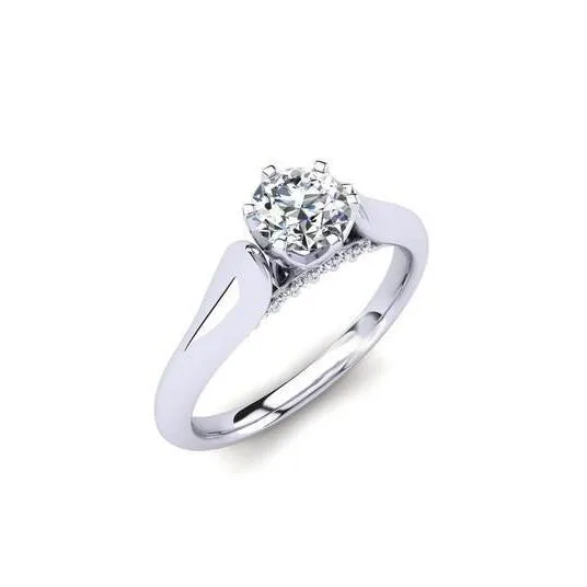 GB Rings 210 Ct Round Natural Earth Mined Diamond Engagement Ring With Accents White Gold 14K GB Rings 210 Ct Round Natural Earth Mined Diamond Engagement Ring With Accents White Gold 14K
